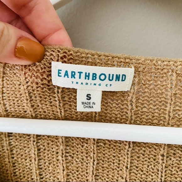 EARTHBOUND V-Neck Sweater Tan Sz Small - Picture 6 of 9